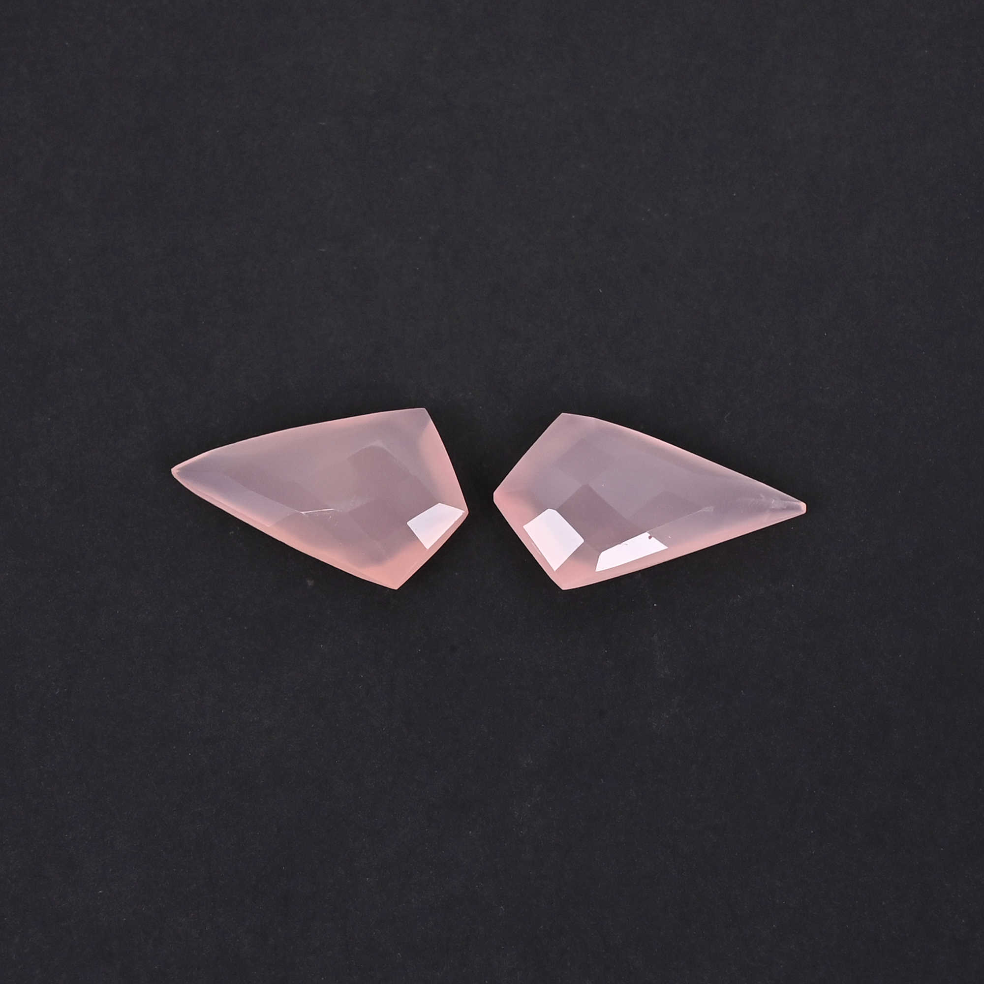 Natural Rose Quartz 116 Carat 1 Pair Weight 20x12mm Kite Shape Loose Gemstone
