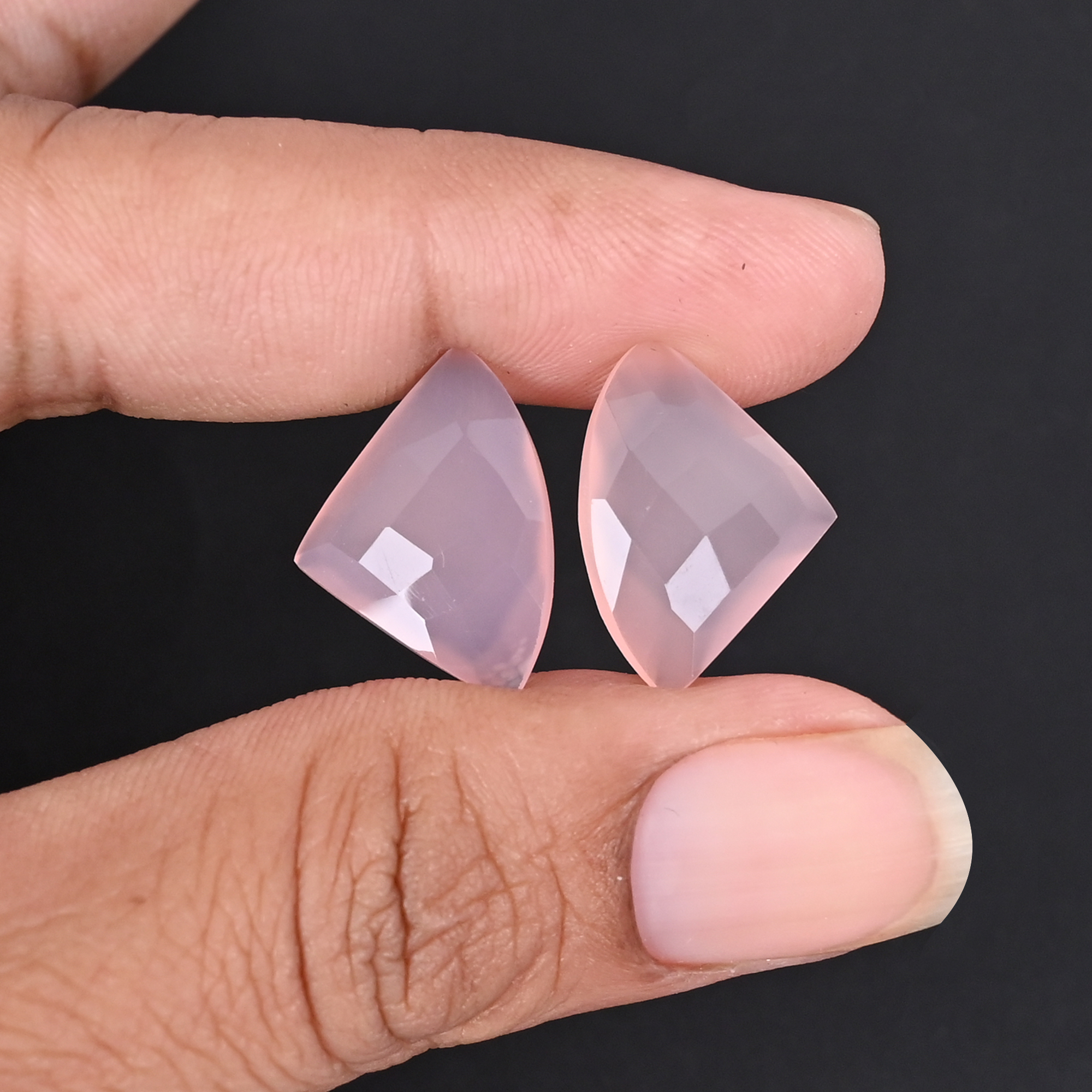 Natural Rose Quartz 150 Carat 1 Pair Weight 20x14mm Fancy Shape Loose Gemstone