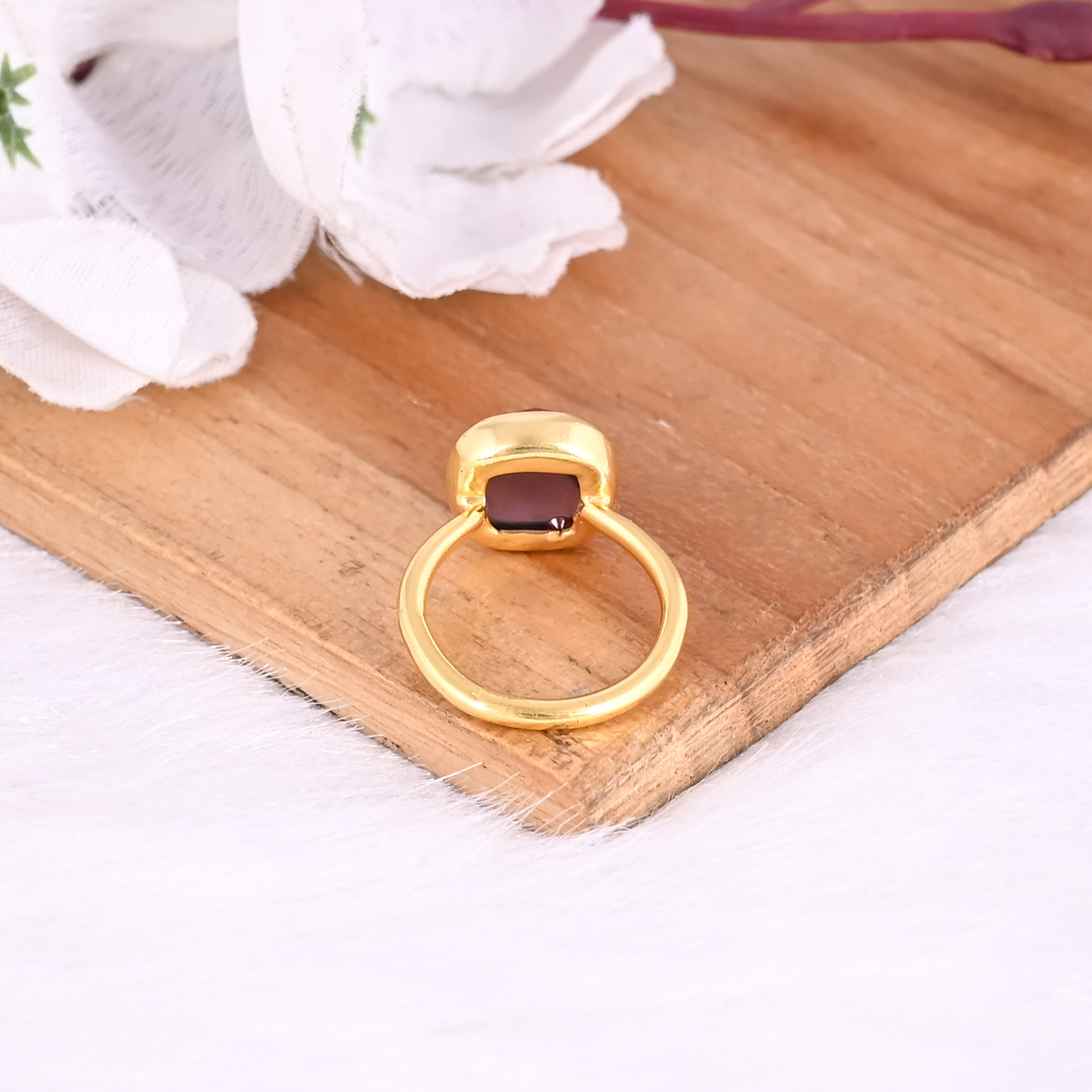 925 Sterling Solid Silver Purple Amethyst Gemstone Handmade Wholesale Ring Yellow Gold Plated Jewelry
