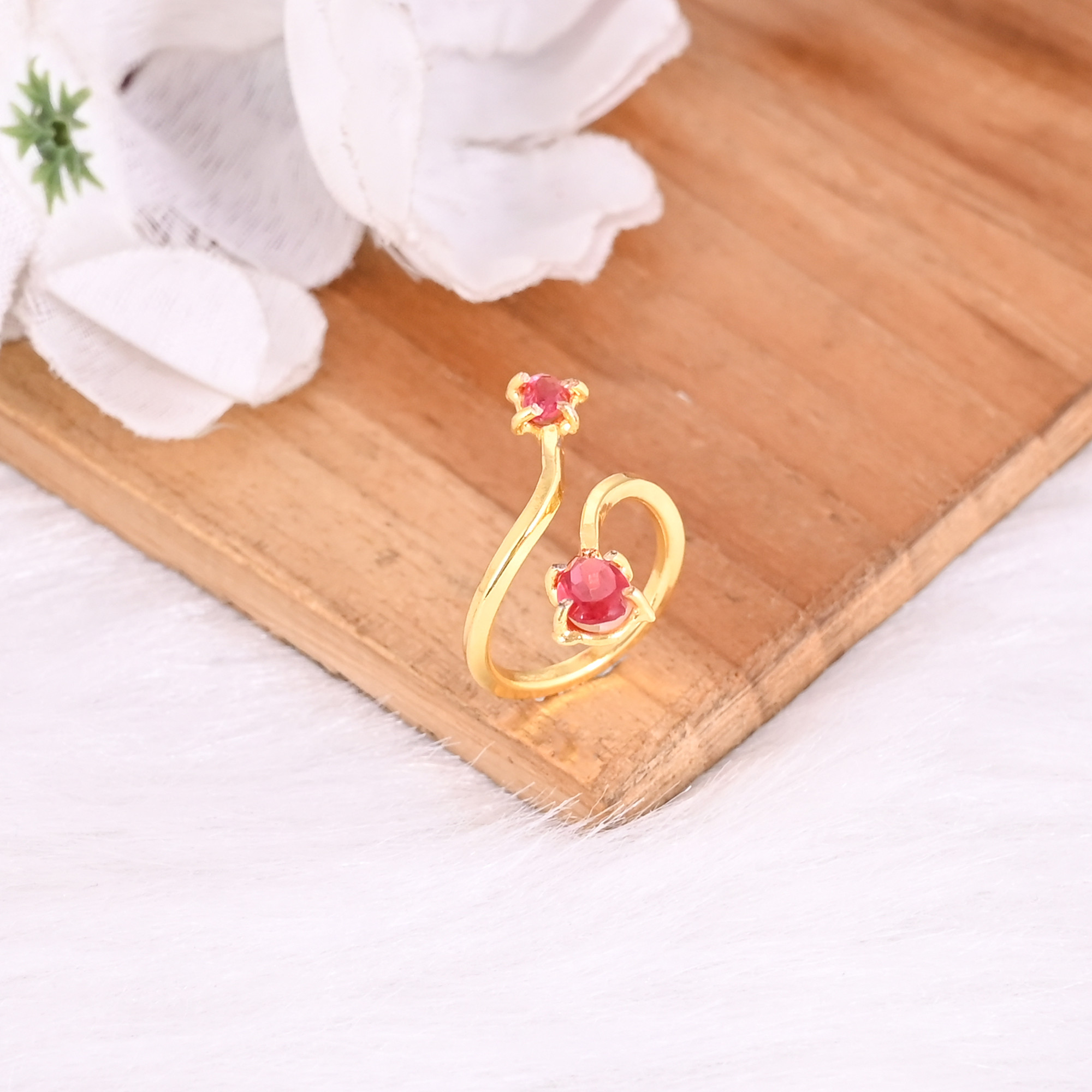 925 Sterling Silver Pink Tourmaline Hydro Handmade Yellow Gold Plated Ring Fine Jewelry Wholesale Rings