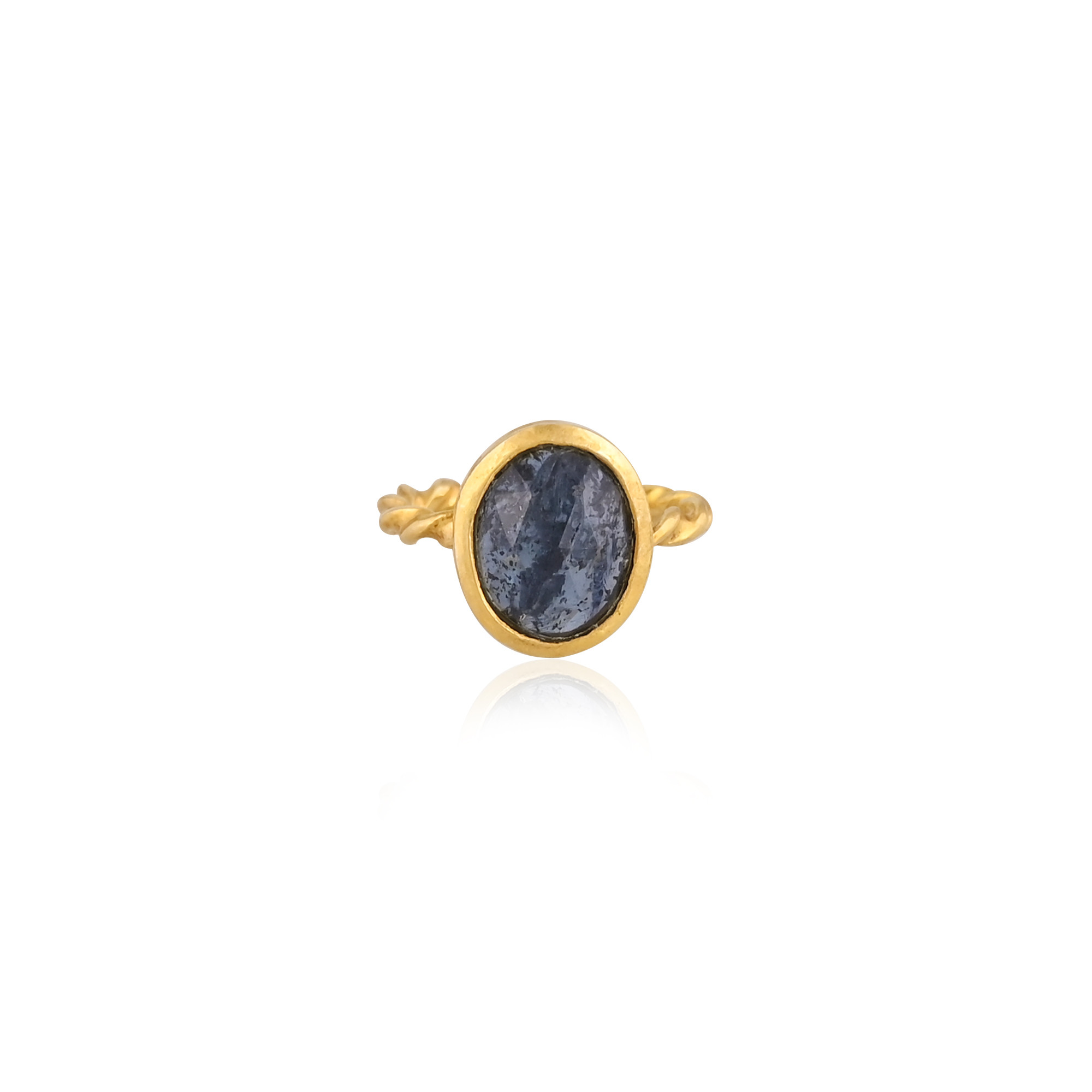 925 Sterling Solid Silver Moss Kyanite Gemstone Handmade Designer Stackable Womens Adjustable Ring Jewelry
