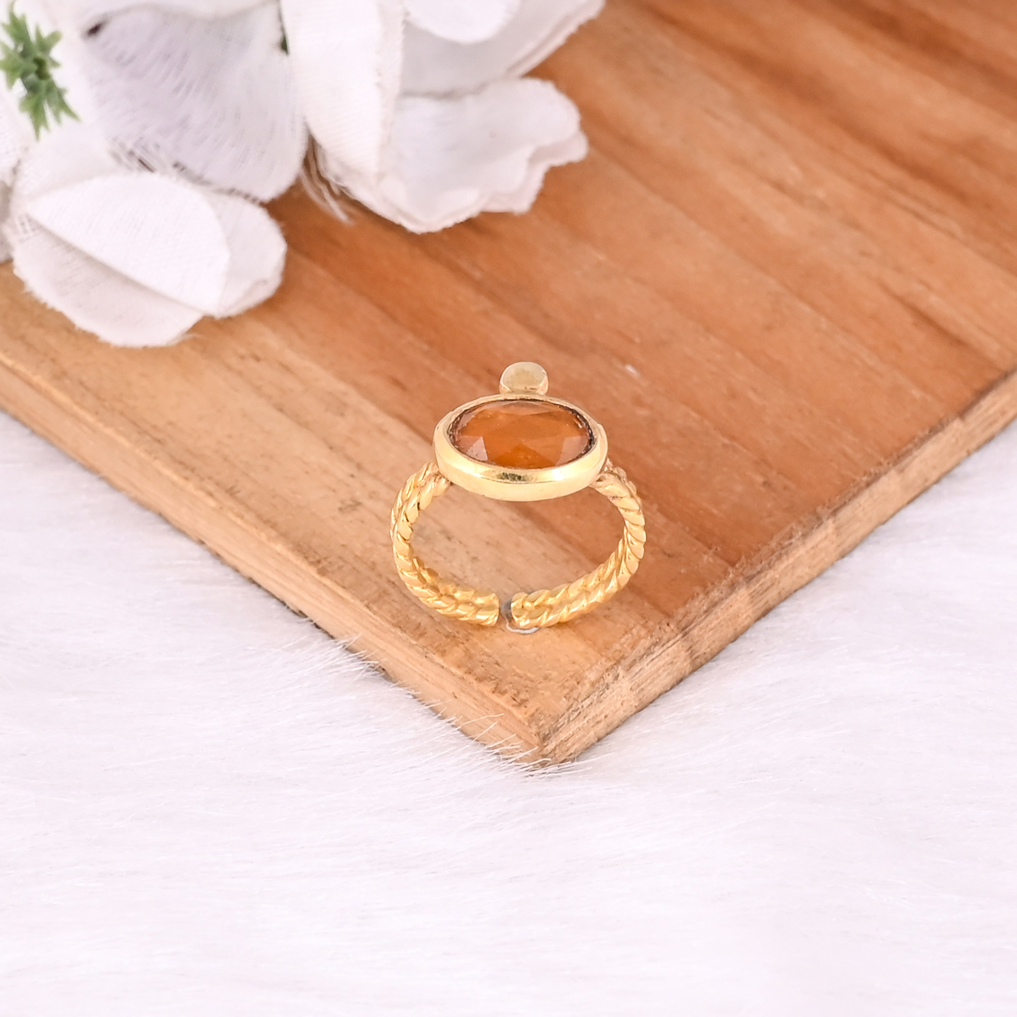 925 Sterling Solid Silver Natural Tourmaline Gemstone Handmade Bohemian Designer Adjustable Ring