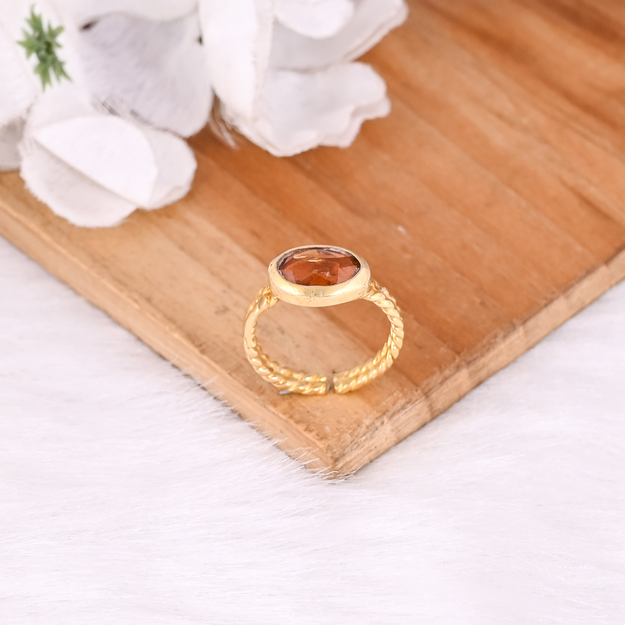 Natural Tourmaline Gemstone Solid 925 Sterling Silver Yellow Gold Plated Designer Band Adjustable Ring