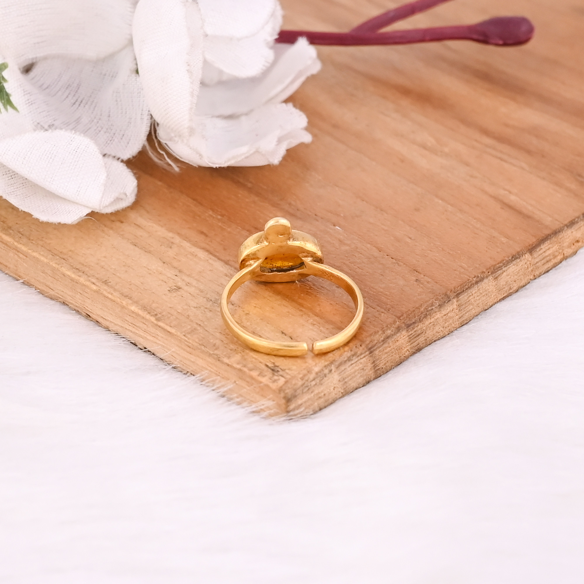 925 Sterling Solid Silver Natural Tourmaline Gemstone Adjustable Yellow Gold Plated Statement Ring Custom Jewelry