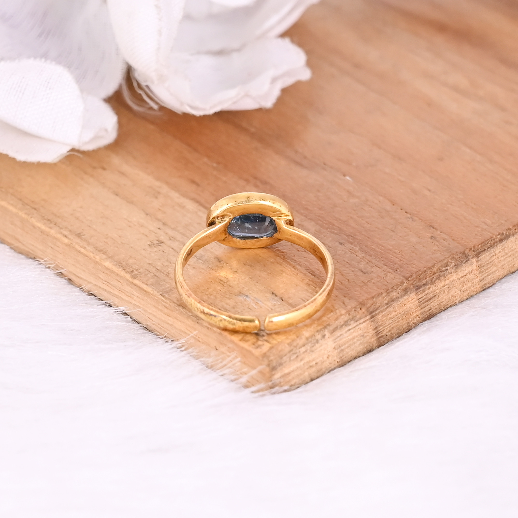 Solid 925 Sterling Silver Natural Mint Kyanite Gemstone Yellow Gold Plated Adjustable Womens Designer Ring