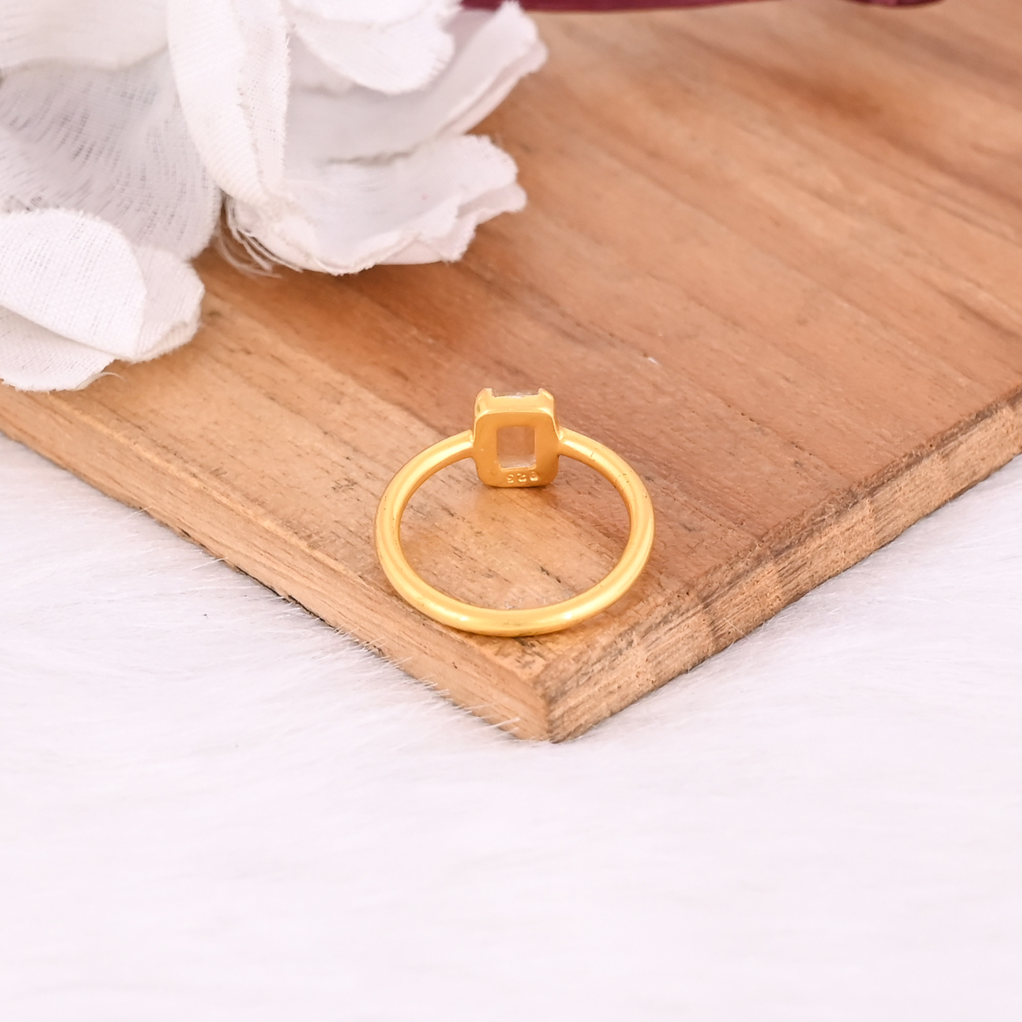 925 Sterling Solid Silver Natural Citrine Gemstone Yellow Gold Plated Handmade Designer Prong Setting Ring