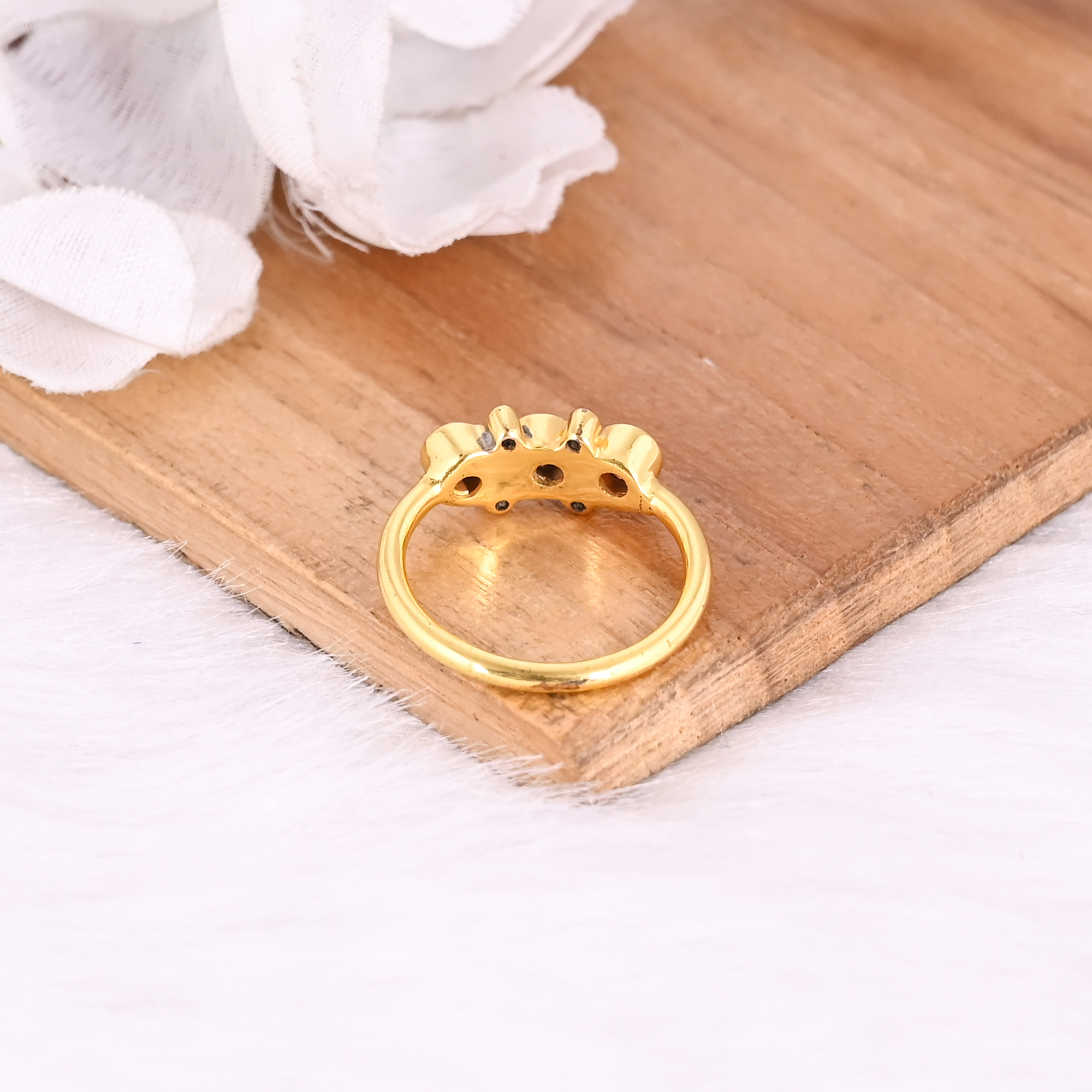 925 Sterling Solid Silver Natural Garnet Round Gemstone Yellow Gold Plated Stackable Ring Gift For Her Eternity Ring