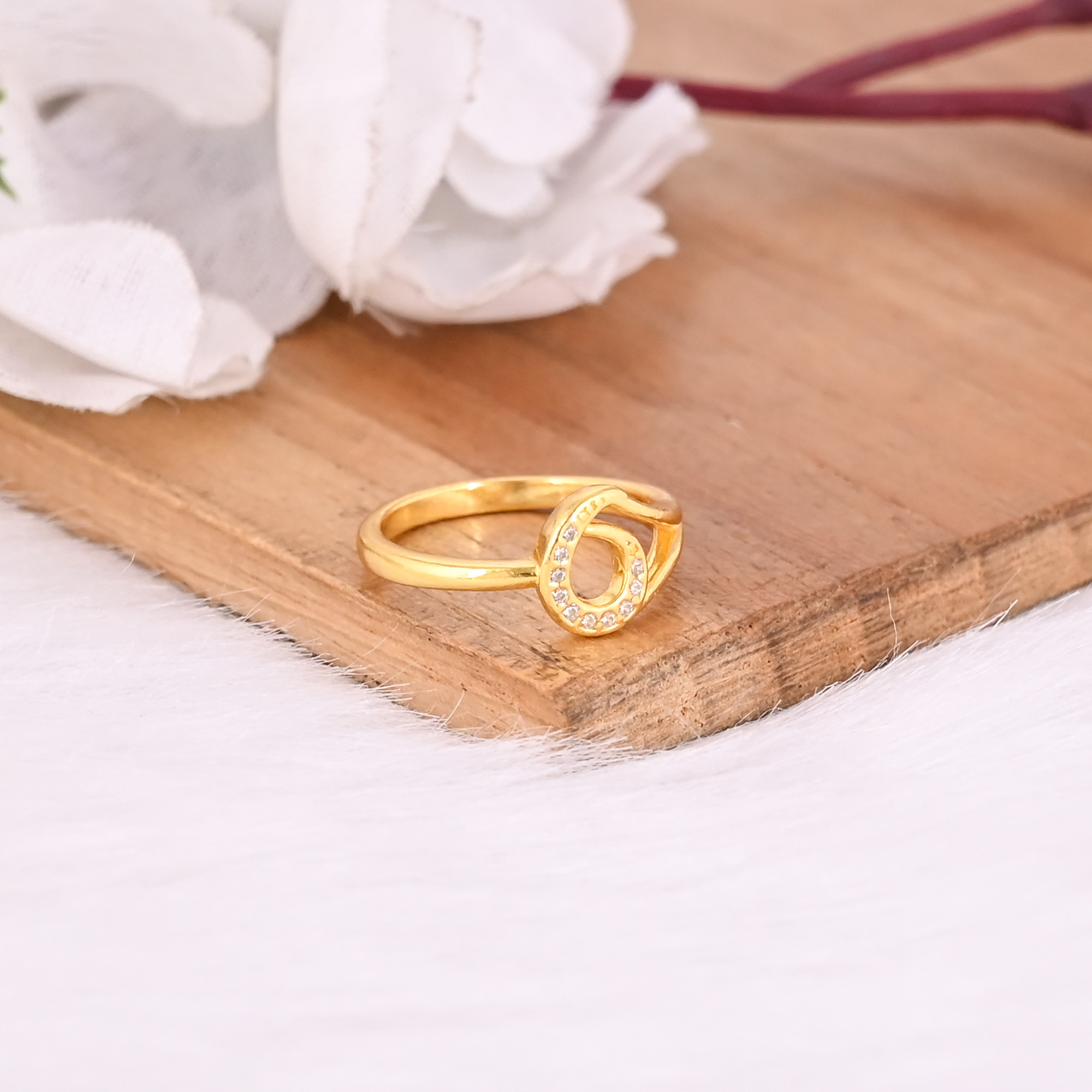 White Cz Solid 925 Sterling Silver Yellow Gold Plated Handmade Stacking Ring Wedding Anniversary Gif