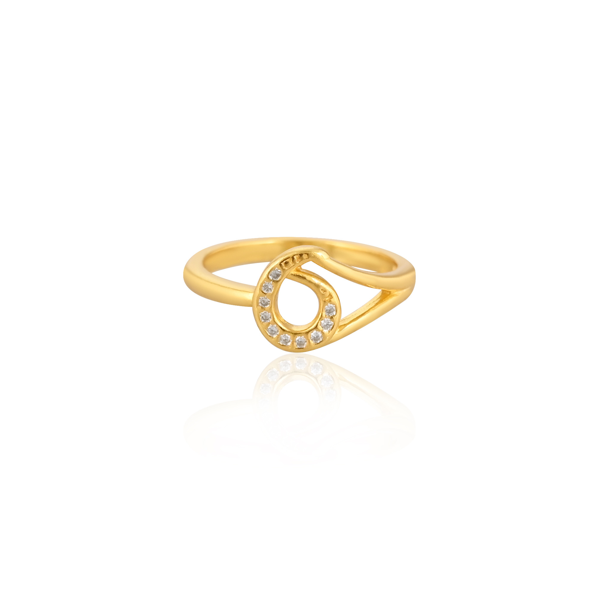 White Cz Solid 925 Sterling Silver Yellow Gold Plated Handmade Stacking Ring Wedding Anniversary Gif