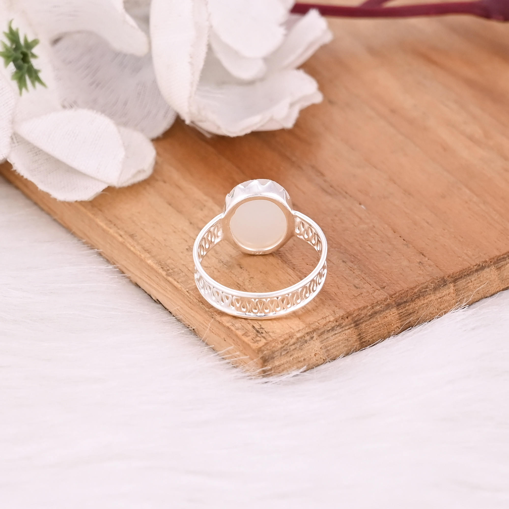 White Druzy Gemstone Solid 925 Sterling Silver Silver Plated Handmade Designer Wedding Jewelry Rough Stone Jewelry