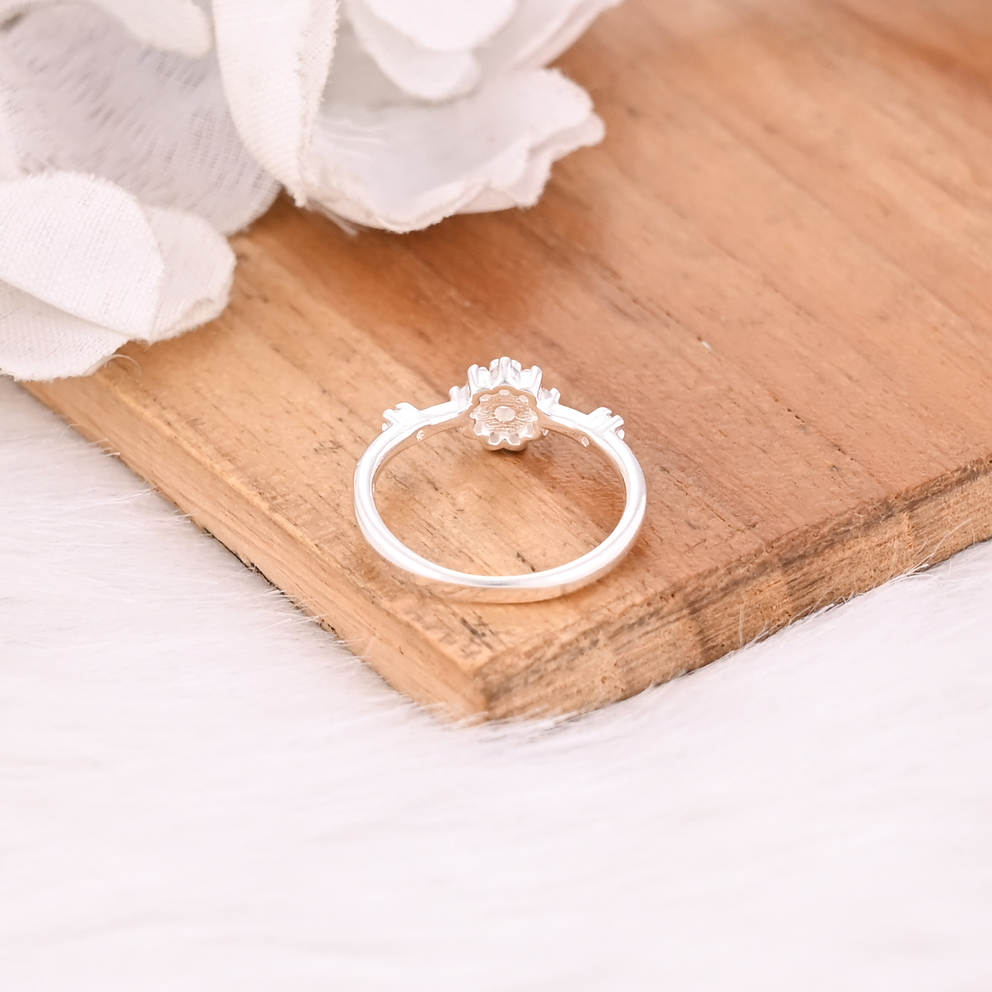 White Zircon Solid 925 Sterling Silver Silver Plated Handmade Designer Unique Gift Jewelry Bridal Anniversary Gift