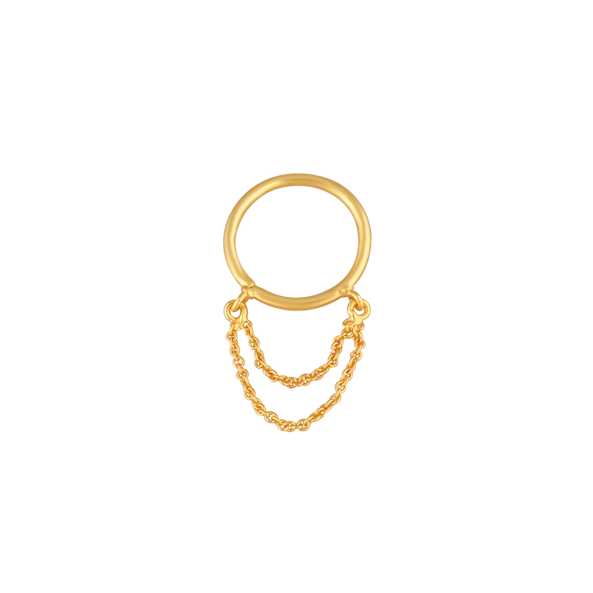 Solid 925 Sterling Silver Plain Silver Band Yellow Gold Plated Handmade Stacking Ring Link Chain Ring