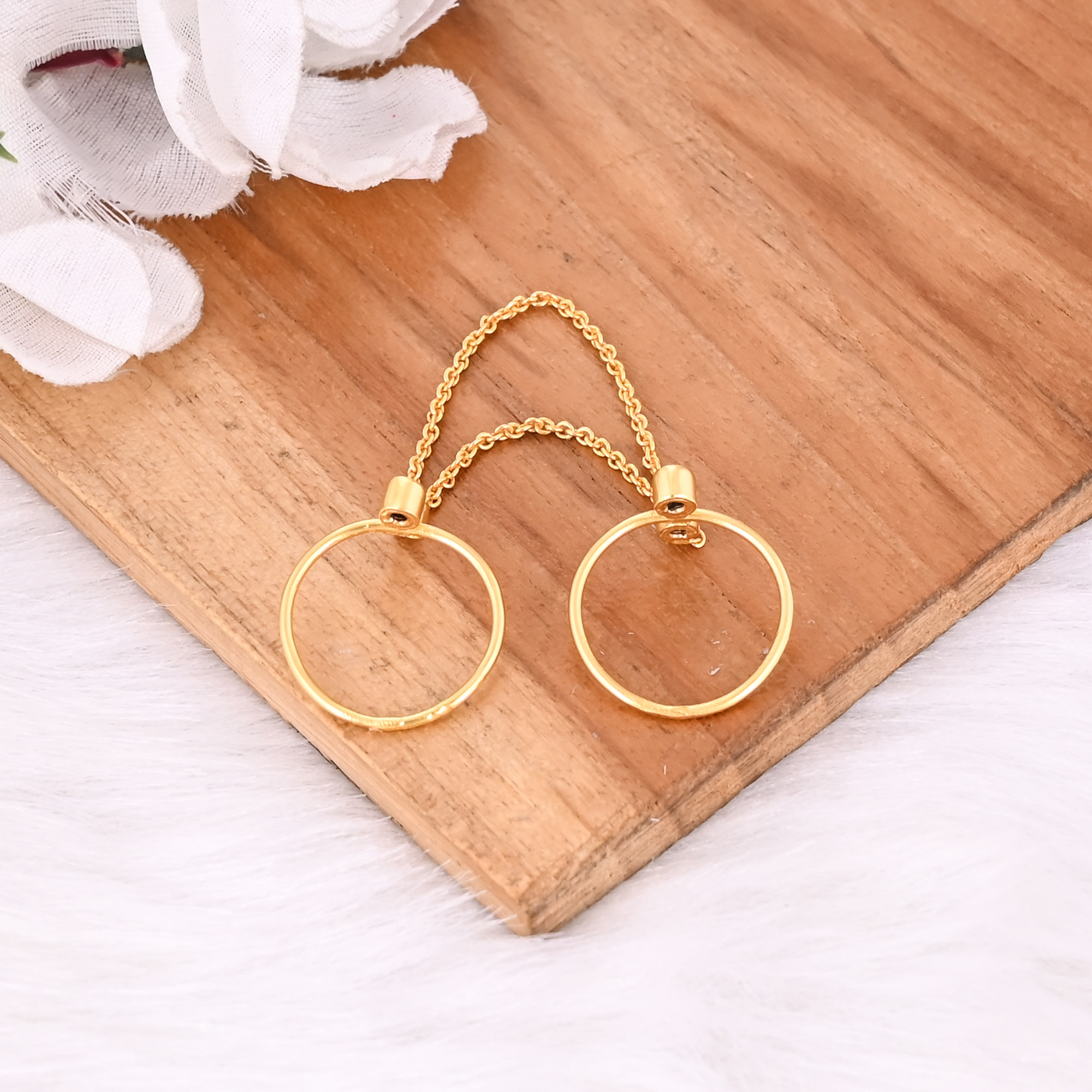 Natural Round Pink Tourmaline Gemstone Solid 925 Sterling Silver Yellow Gold Plated Handmade Link Chain Statement Ring