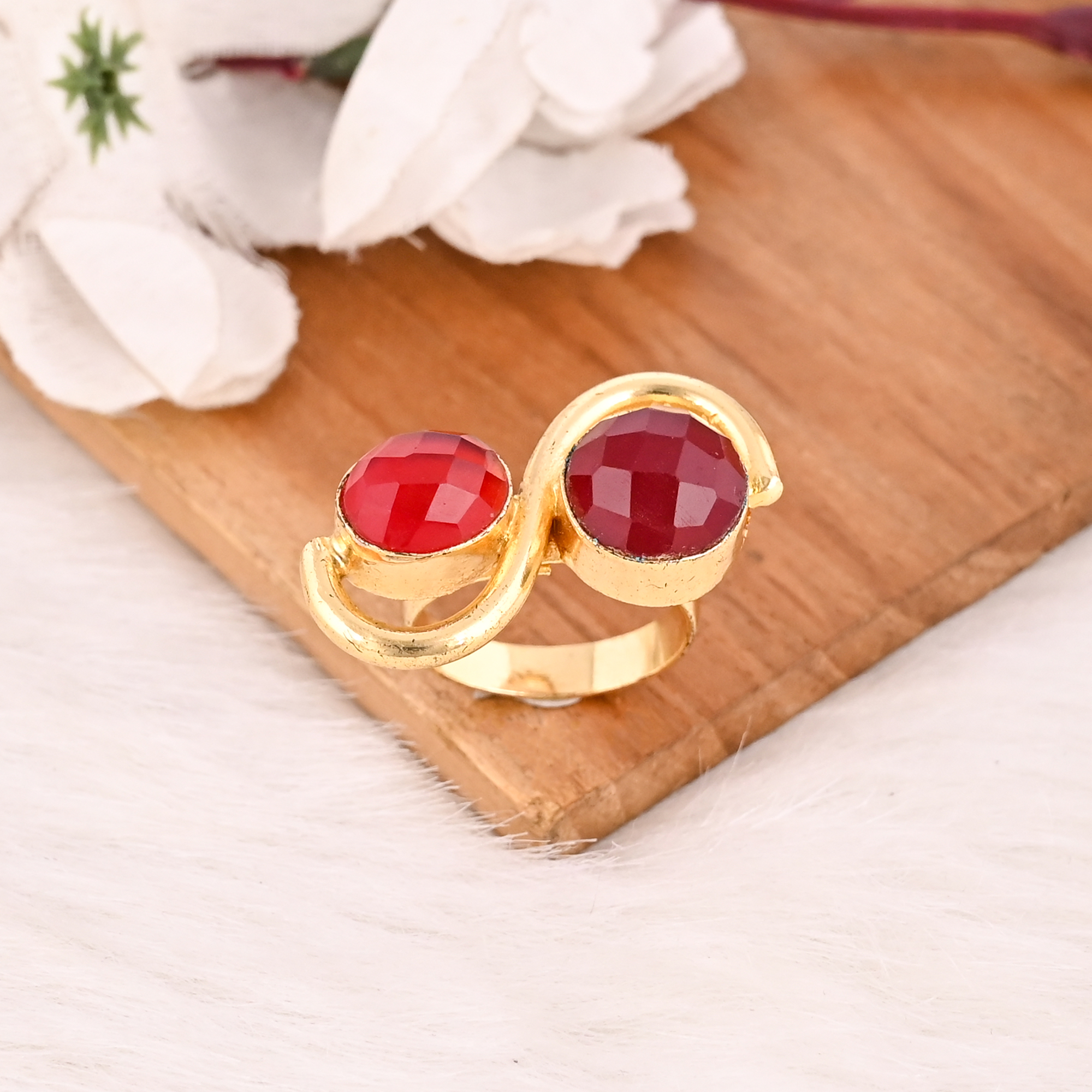 Elegant Ruby Hydro   Fuchsia Chalcedony Ring Handmade Stylish Jewelry for Women