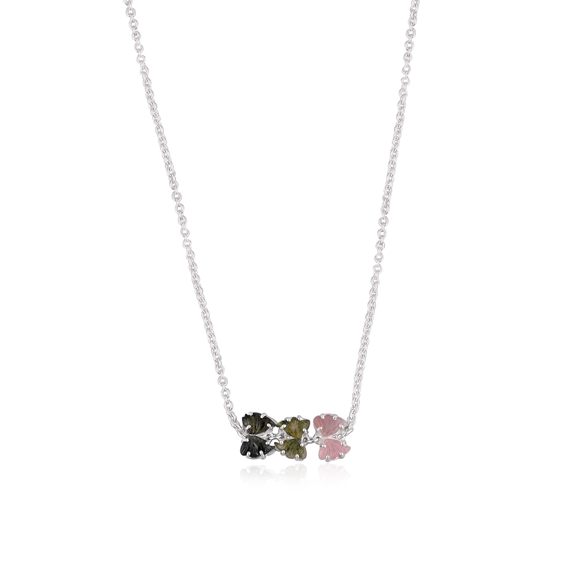 New Trending 925 Silver Natural Bio Tourmaline Gemstone Pendant Necklace for Women Custom Design Jewelry Supplier