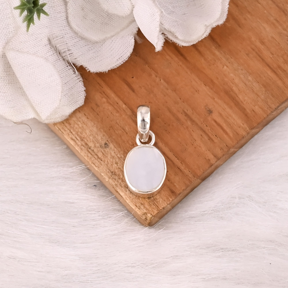 Image of Solid 925 Sterling Silver Pendant Mother Of Pearl Gemstone Handmade Pendant Designer Silver Pendant Anniversary Gift