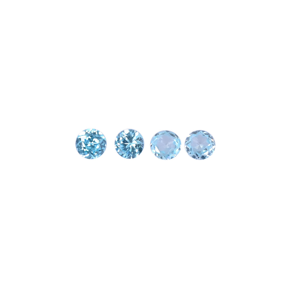 Image of Natural Sky Blue Topaz 3.0 Carat (4Pcs Weight) 5x5mm Round Shape Loose Gemstone