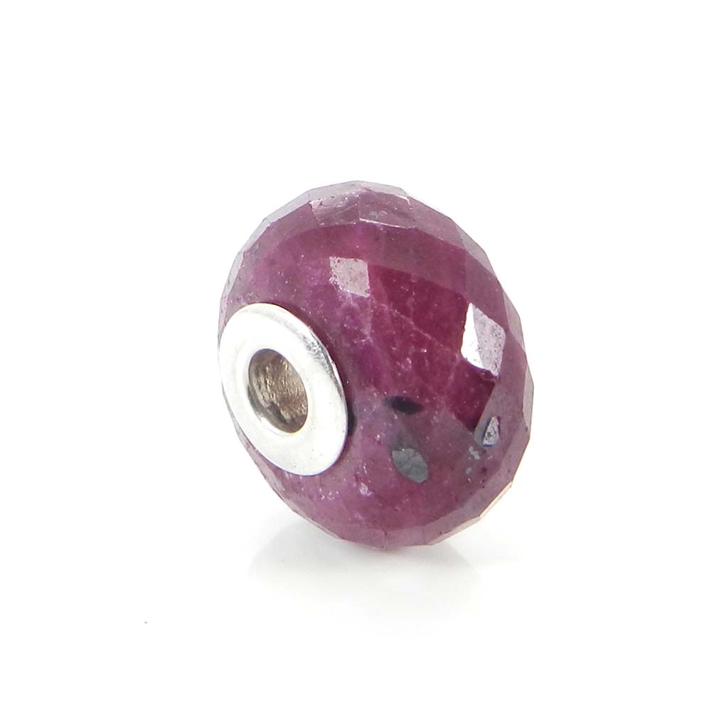 Flint Jasper big hole gemstone silver core beads for bracelet making