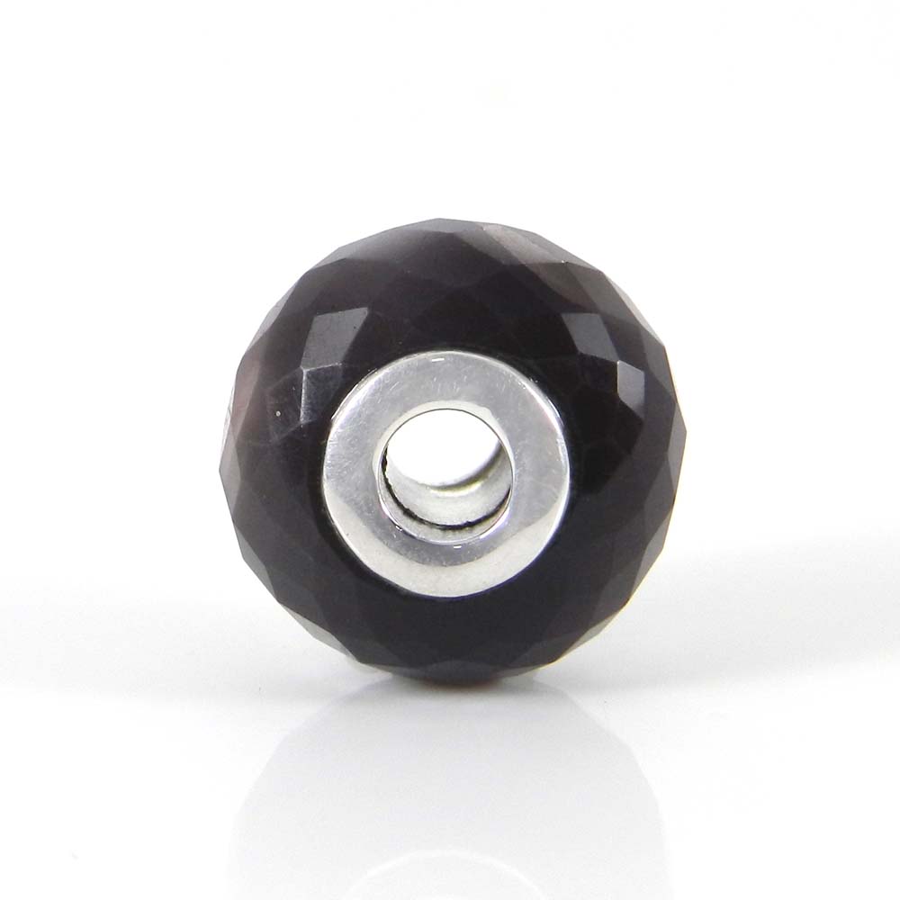 Flint Jasper big hole gemstone silver core beads for bracelet making