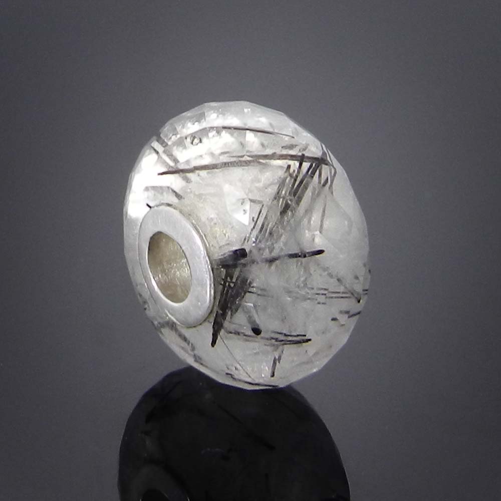 Flint Jasper big hole gemstone silver core beads for bracelet making