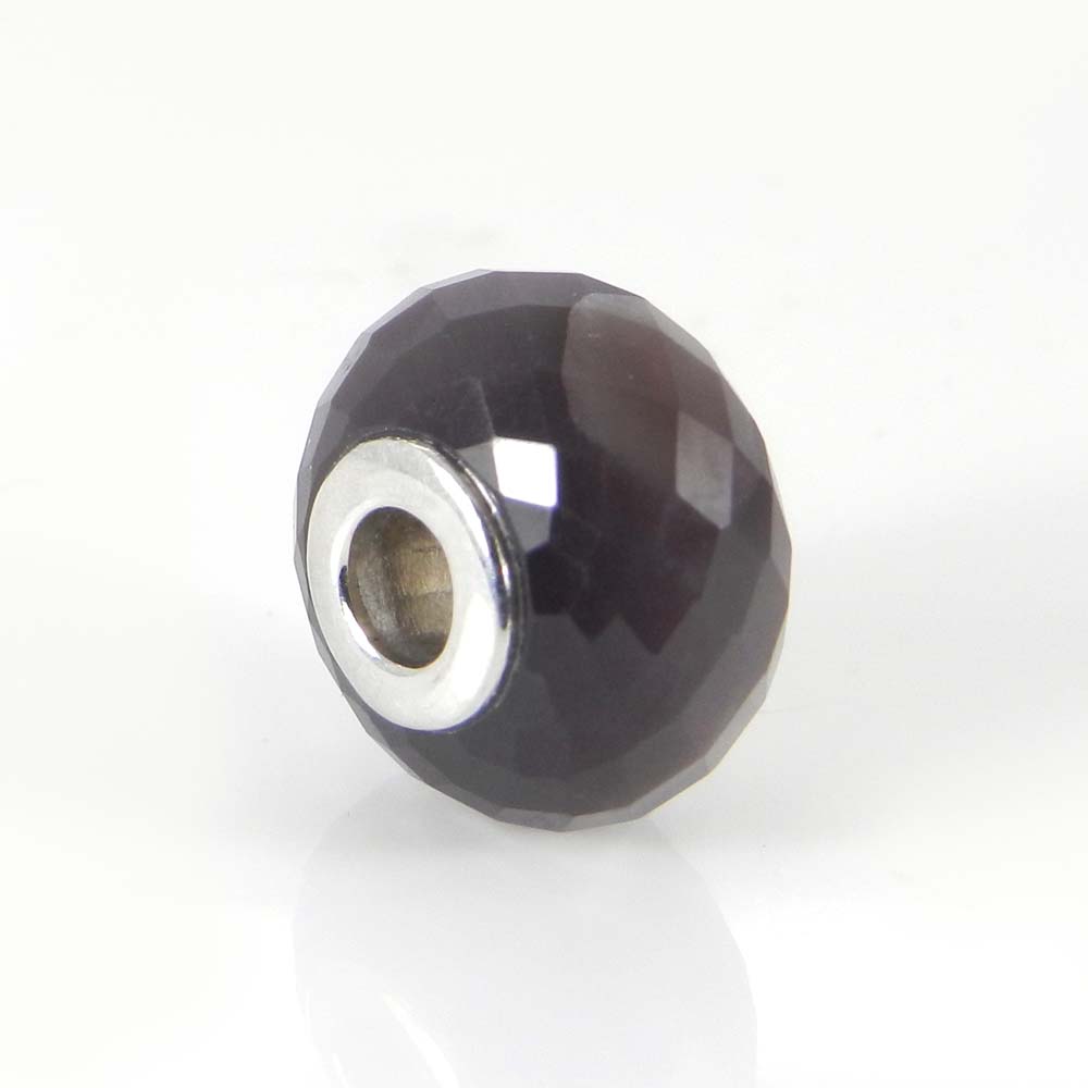 Flint Jasper big hole gemstone silver core beads for bracelet making