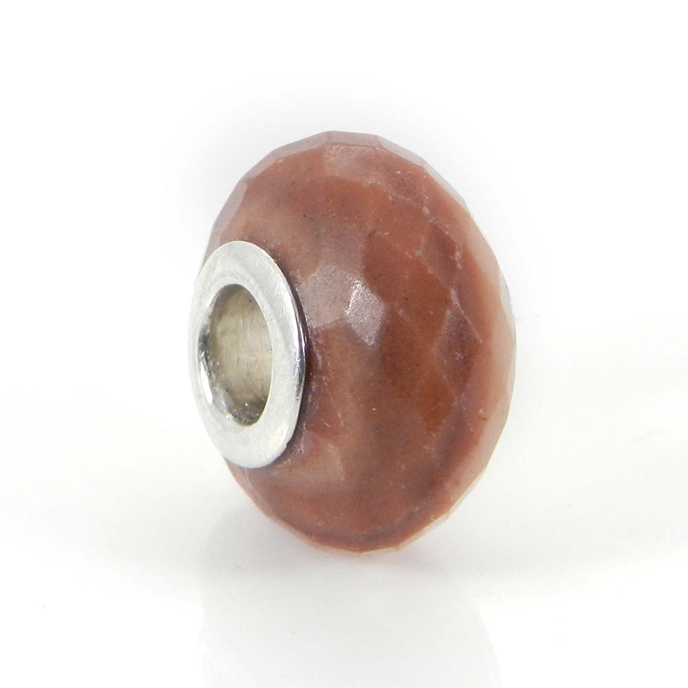 Flint Jasper big hole gemstone silver core beads for bracelet making