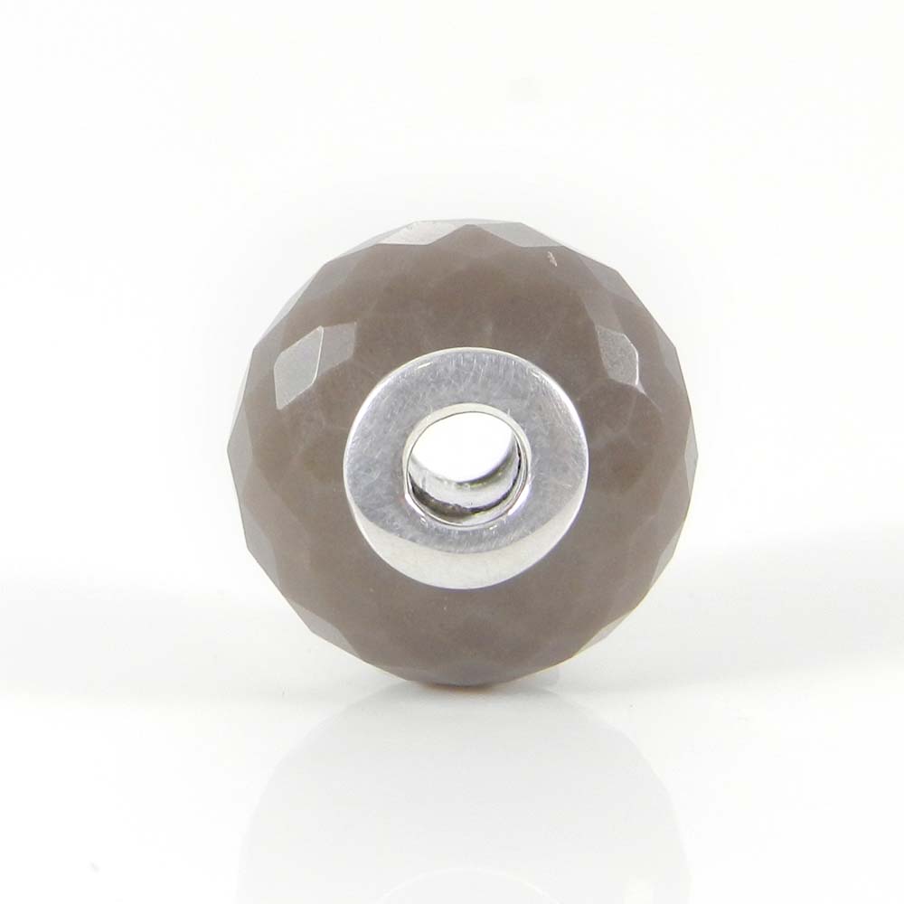 Flint Jasper big hole gemstone silver core beads for bracelet making