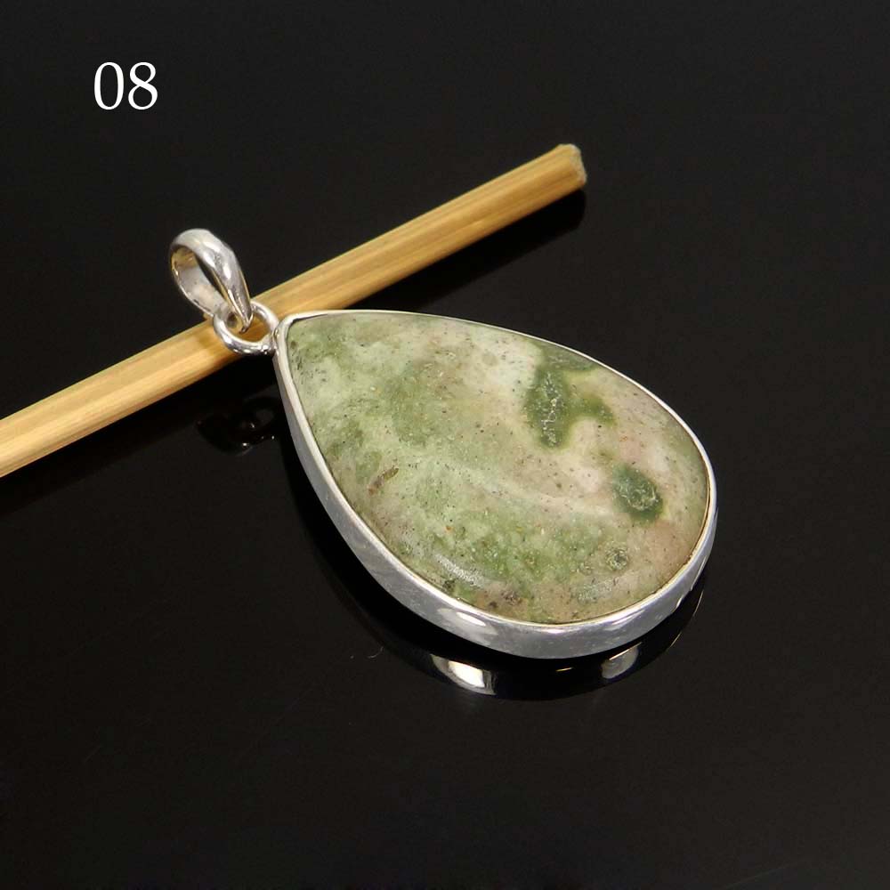 Frog Skin Jasper 925 Sterling Silver Designer Bezel Set Pendant