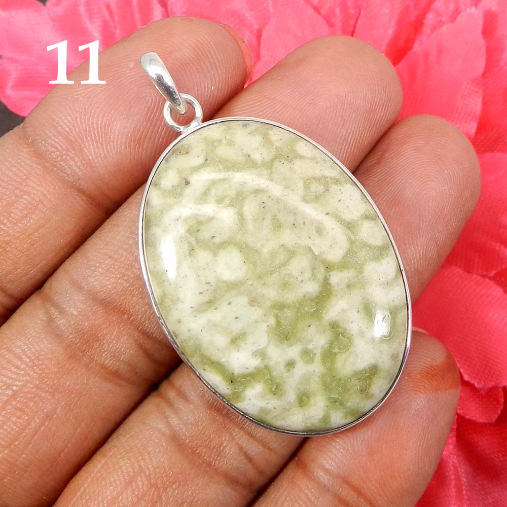 Frog Skin Jasper 925 Sterling Silver Designer Bezel Set Pendant