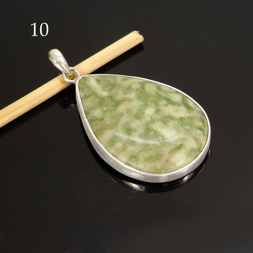 Frog Skin Jasper 925 Sterling Silver Designer Bezel Set Pendant