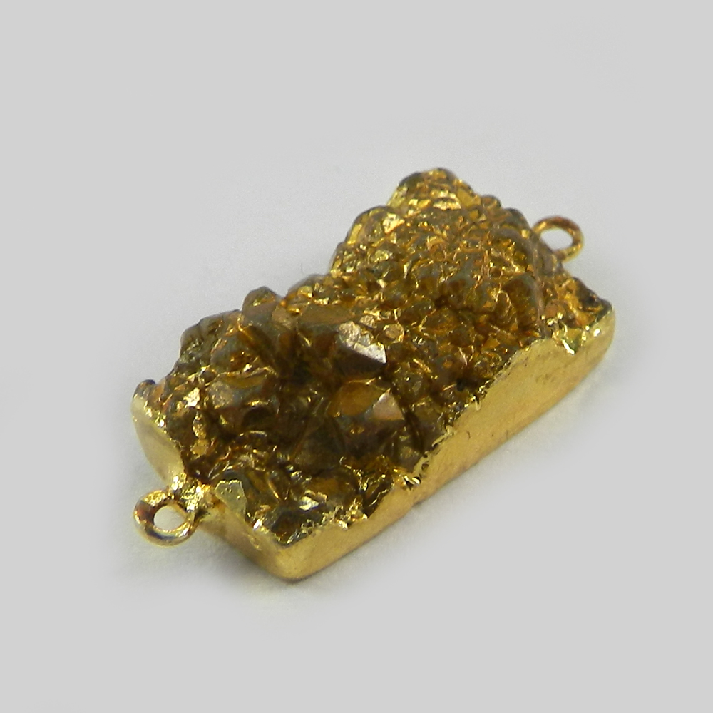 Golden Druzy Designer Gold Electroplated Double Loop Connector