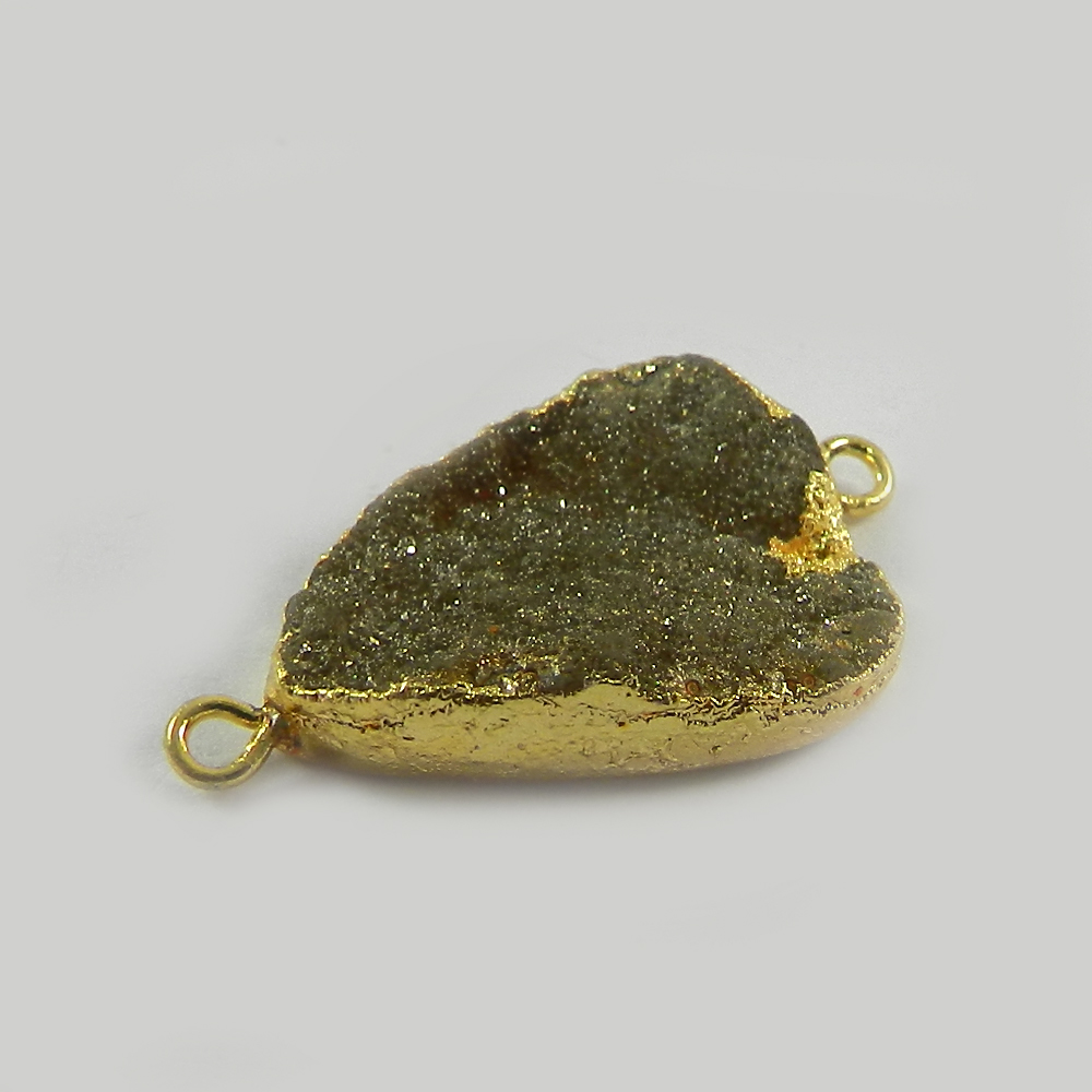 Golden Druzy Designer Gold Electroplated Double Loop Connector