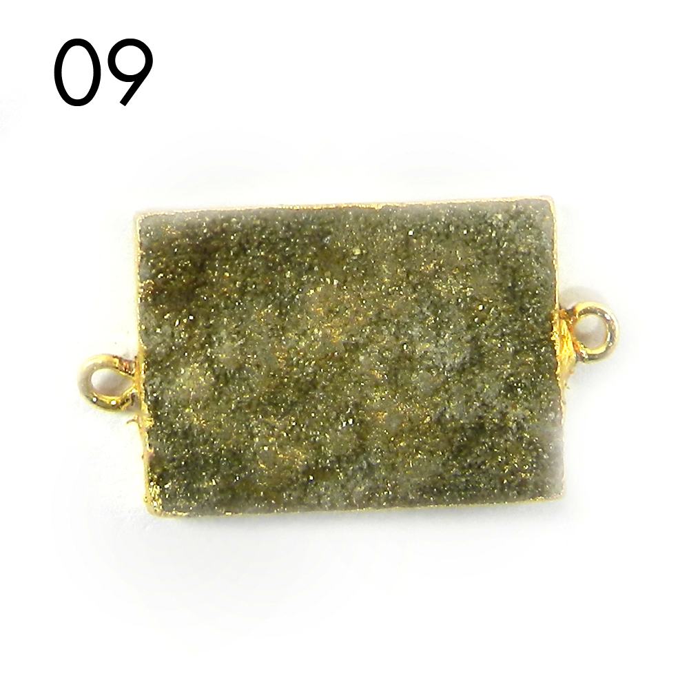 Golden Druzy Gold Electroplated Double Loop Designer Connector