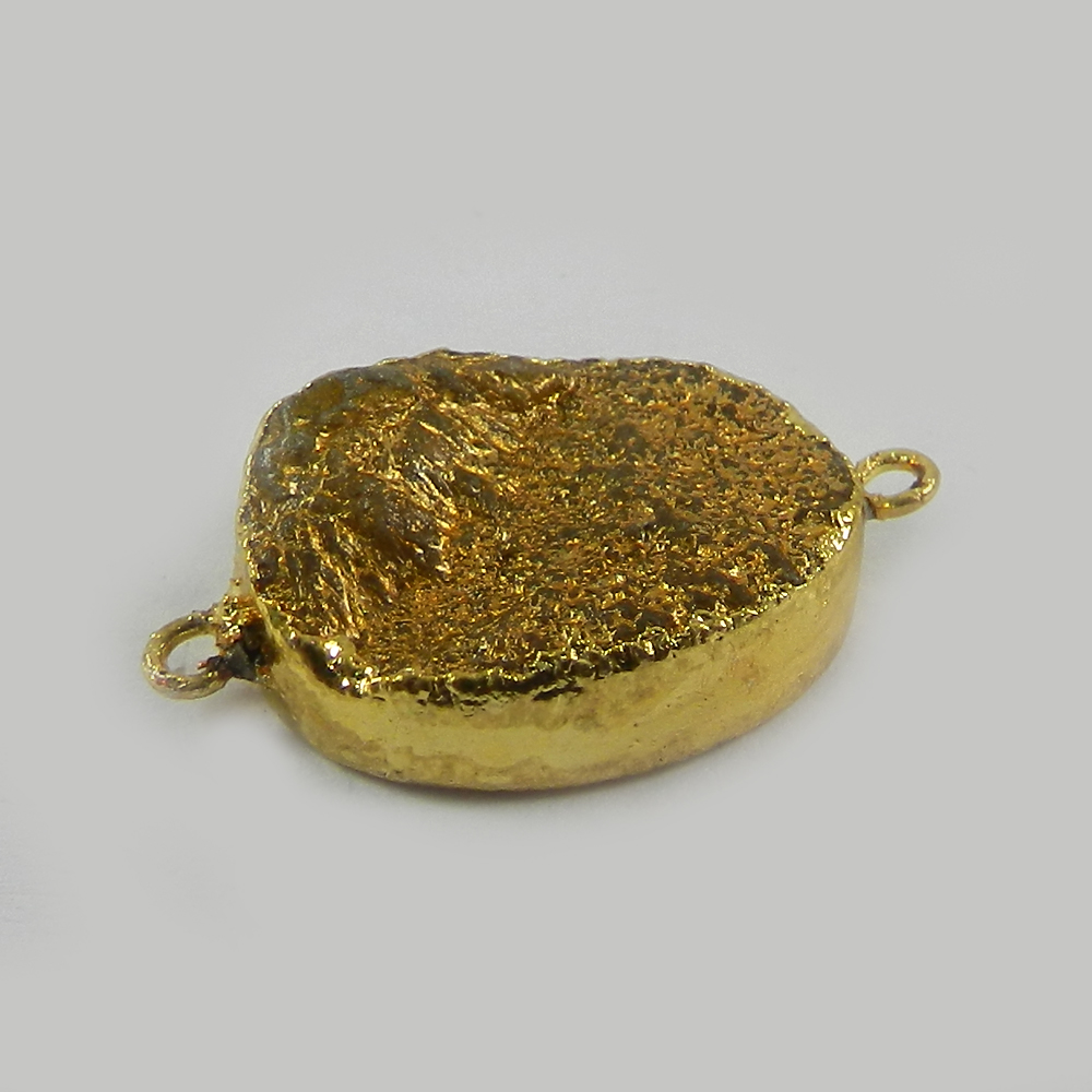 Golden Druzy Gold Electroplated Double Loop Designer Connector