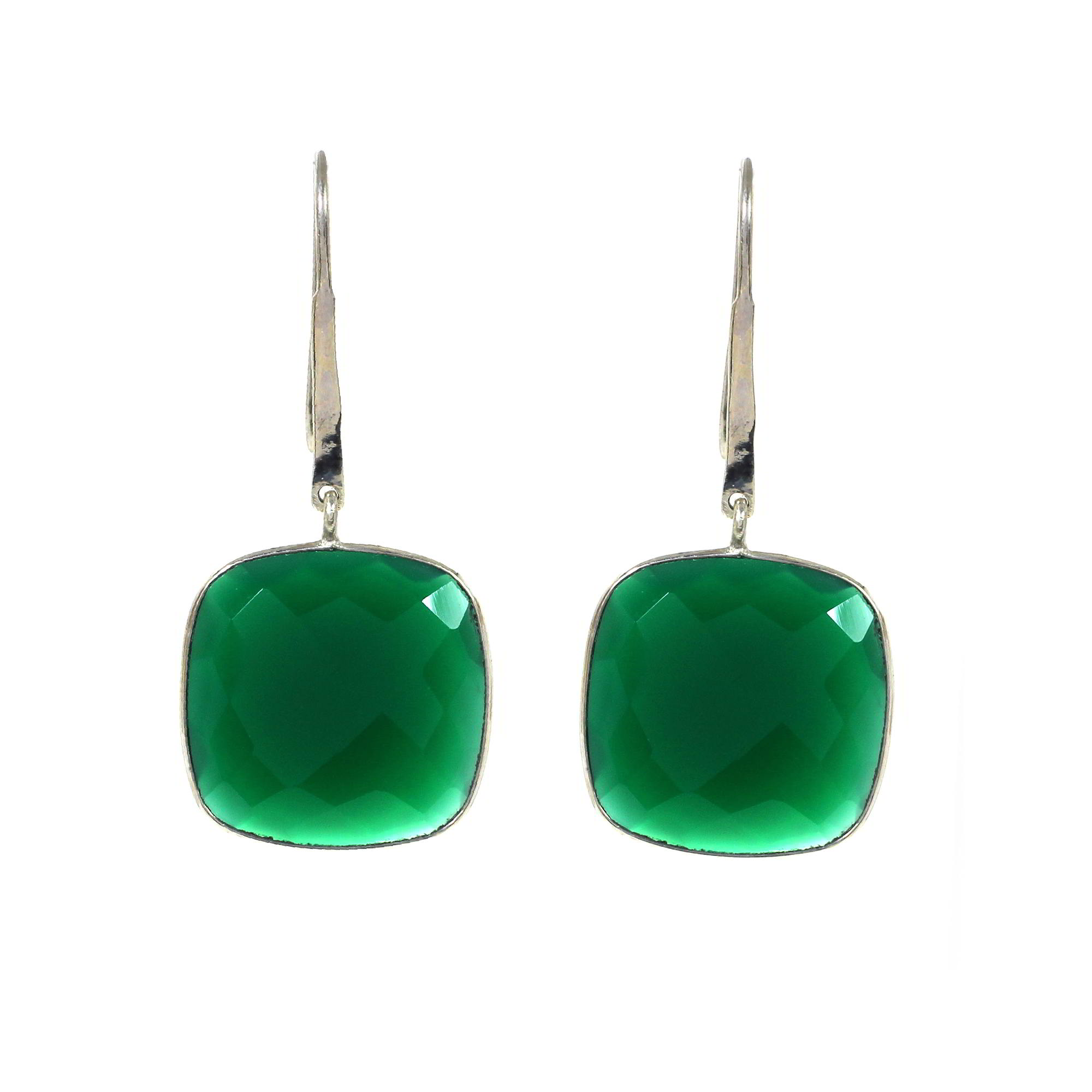 Green Onyx 925 Sterling Silver Dangle Earrings