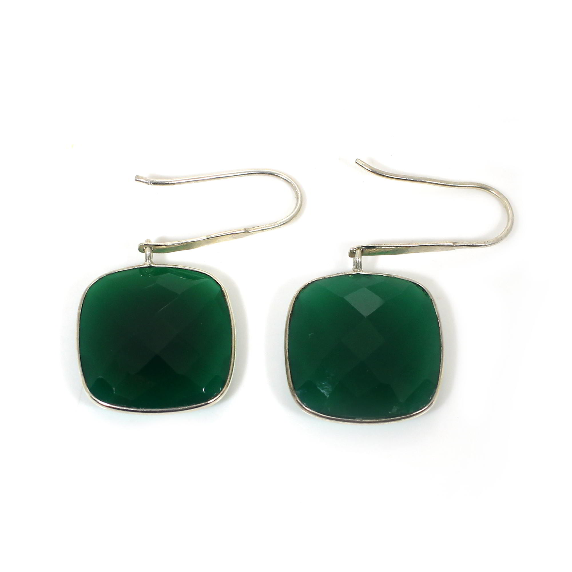 Green Onyx 925 Sterling Silver Dangle Earrings