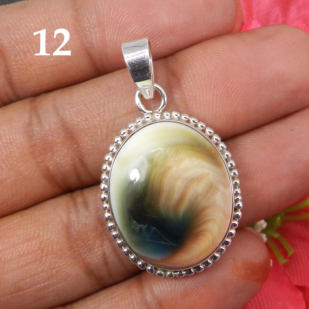 Green Shiva Eye 925 Sterling Silver Designer Bezel Set Pendant