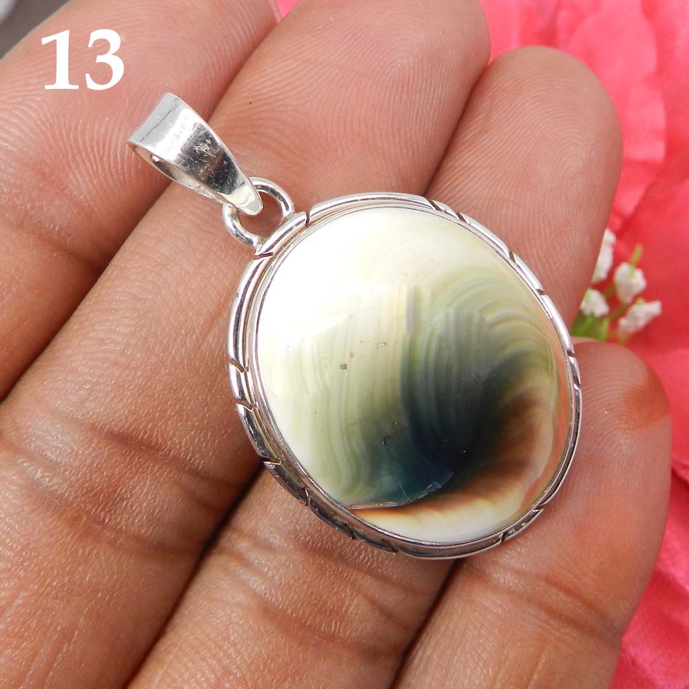 Green Shiva Eye 925 Sterling Silver Designer Bezel Set Pendant