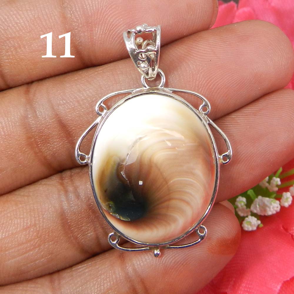 Green Shiva Eye 925 Sterling Silver Designer Bezel Set Pendant