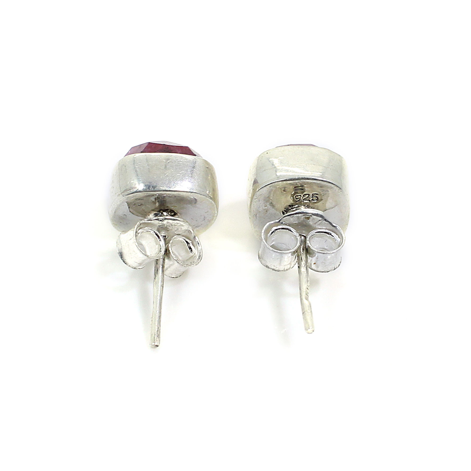 Indian Ruby 925 Sterling Silver Stud Earrings