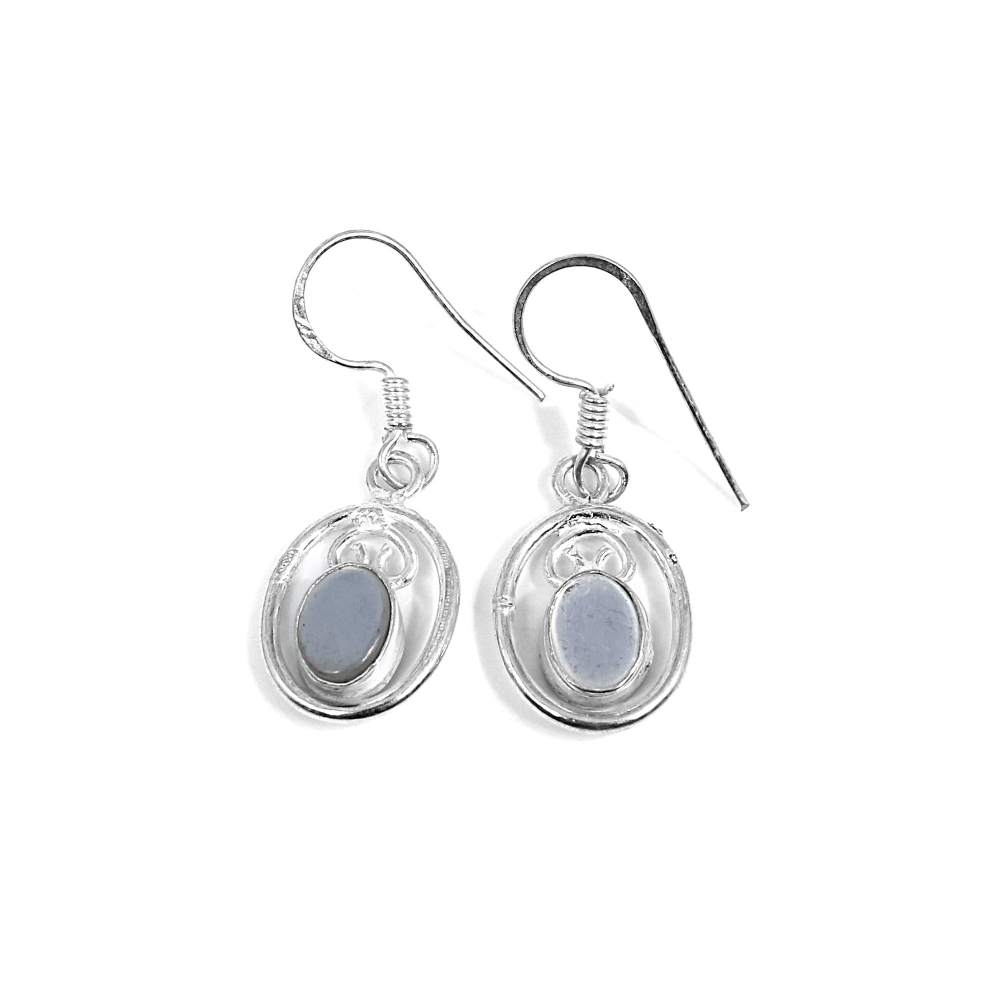 Mother Of Pearl Silver Dangle Earrings