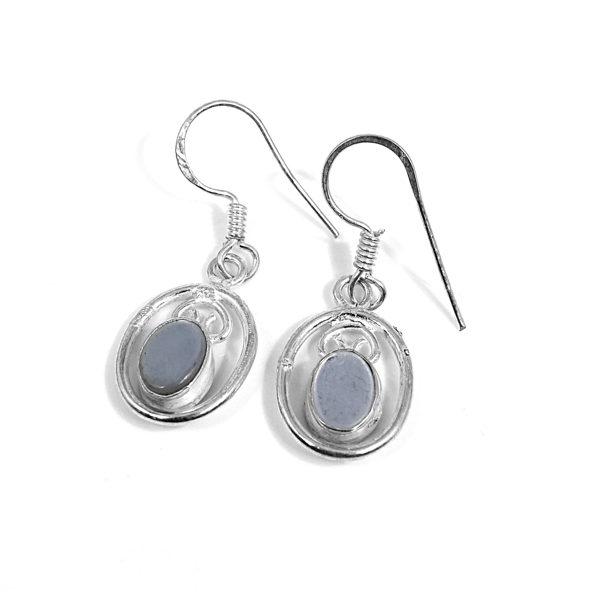 Mother Of Pearl Silver Dangle Earrings