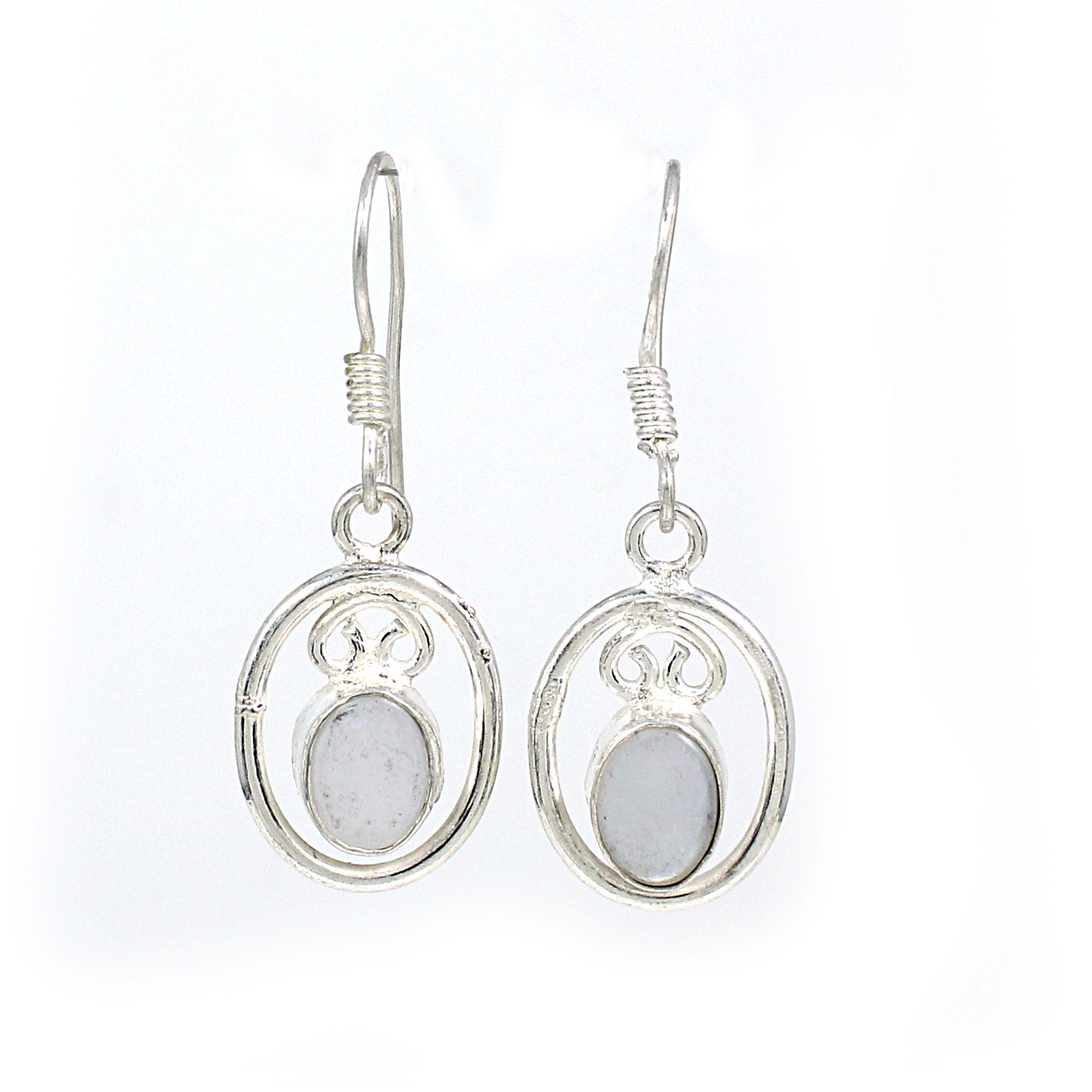 Mother Of Pearl Silver Dangle Earrings