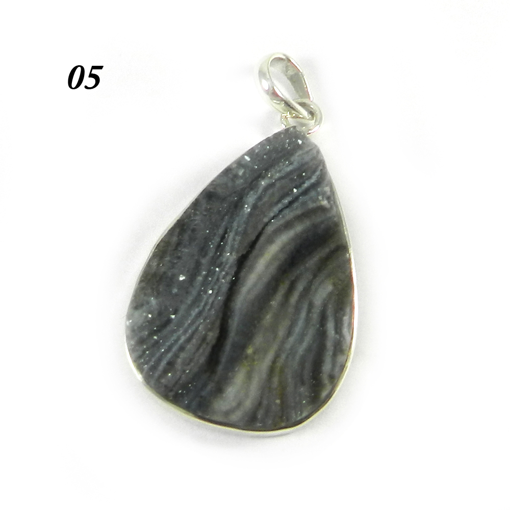 Natural Desert Druzy 925 Sterling Silver Bezel Set Pendant