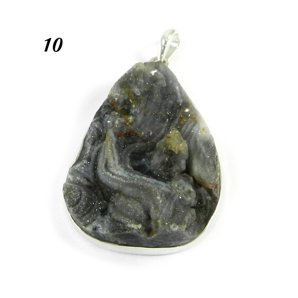 Natural Desert Druzy 925 Sterling Silver Bezel Set Pendant
