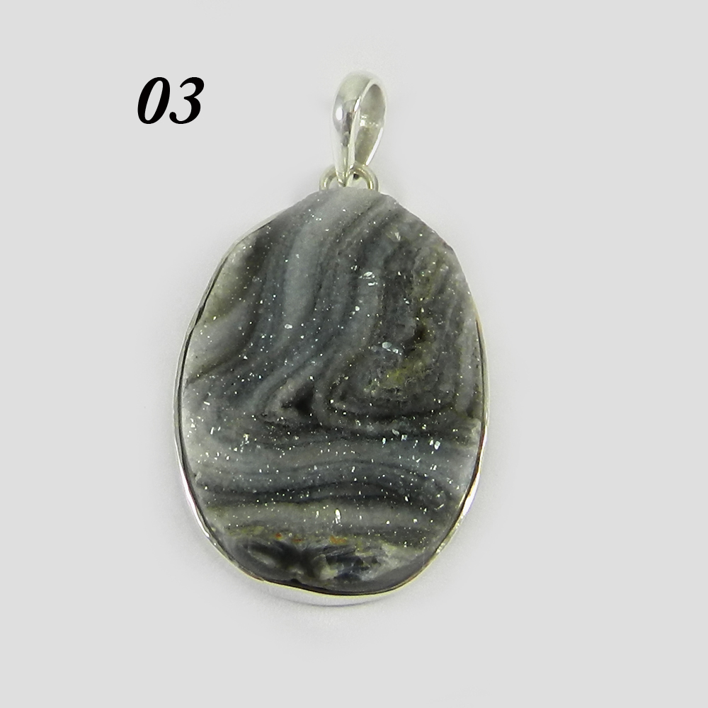 Natural Desert Druzy 925 Sterling Silver Without Chain Designer Pendant
