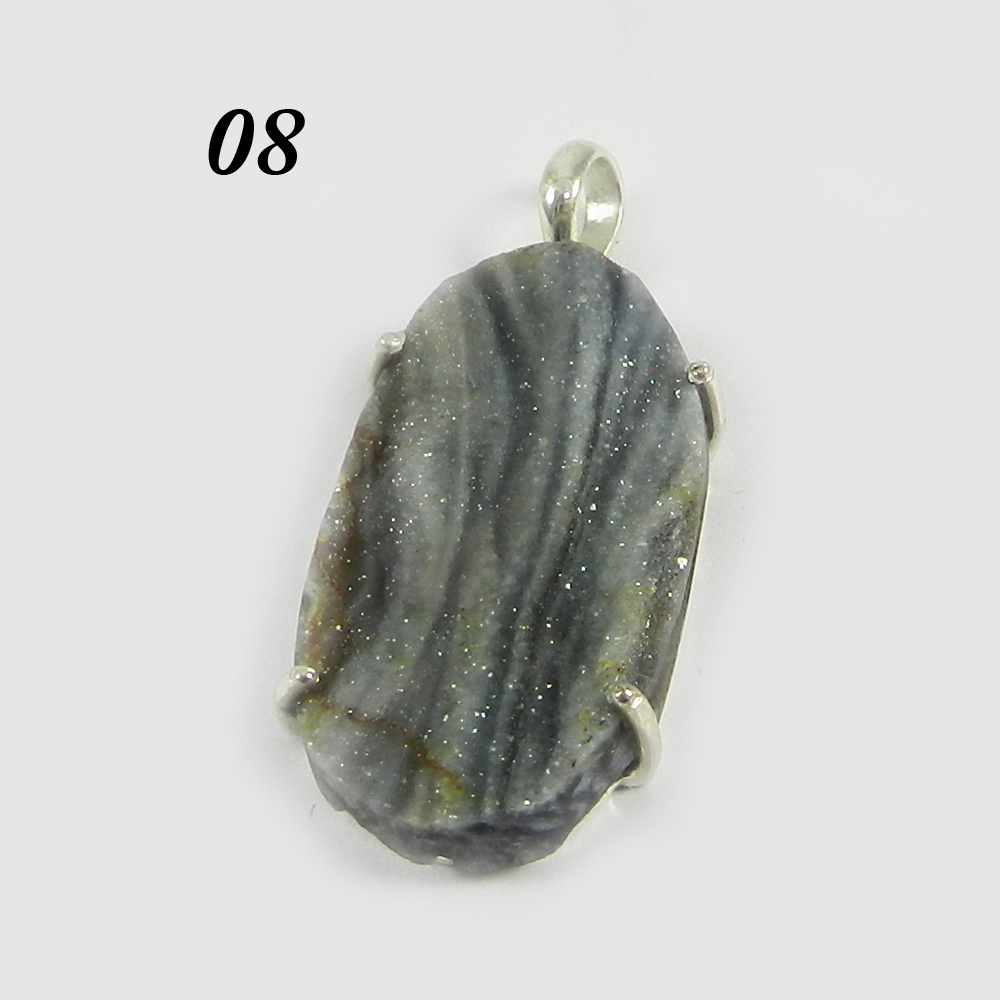 Natural Desert Druzy 925 Sterling Silver Without Chain Designer Pendant