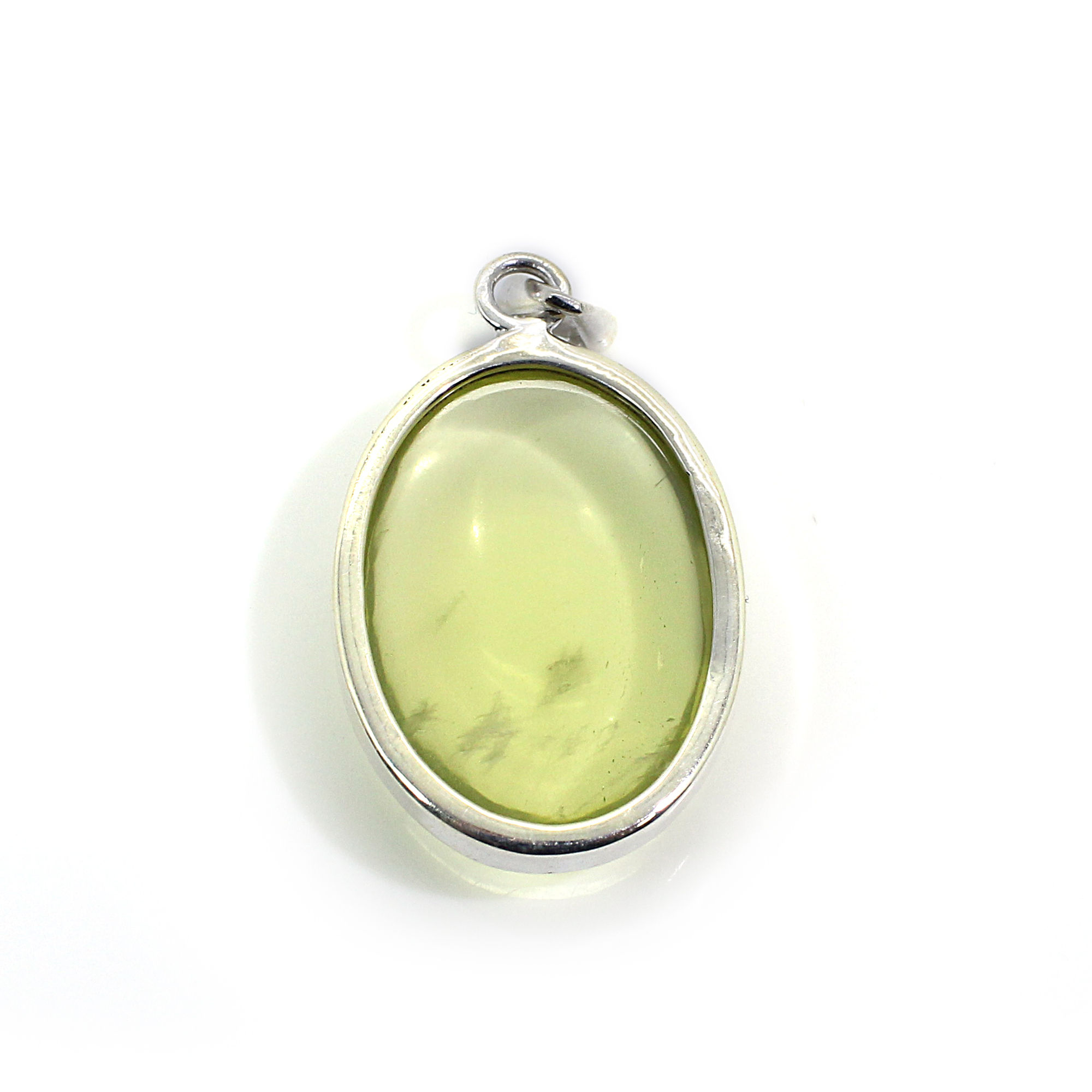 Natural Lemon Quartz Silver Pendant