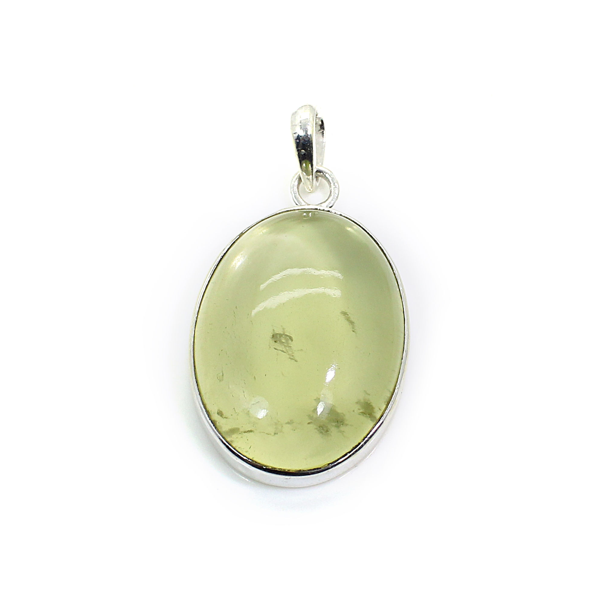 Natural Lemon Quartz Silver Pendant