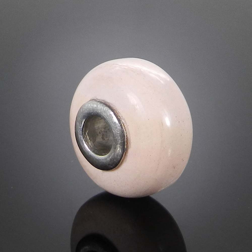 Natural Pink Opal big hole gemstone silver core beads for Jewelry making